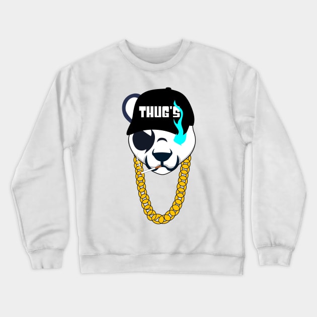 Thug Panda Crewneck Sweatshirt by Vectraphix